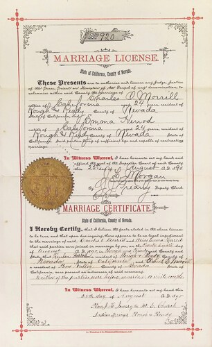 Click to see DR 6 M-68 of Marriage Certificates (DR 6 M)
