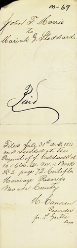 Click to see DR 6 M-69 of Marriage Certificates (DR 6 M)