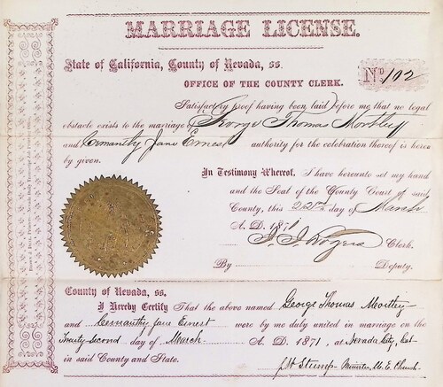 Click to see DR 6 M-72 of Marriage Certificates (DR 6 M)