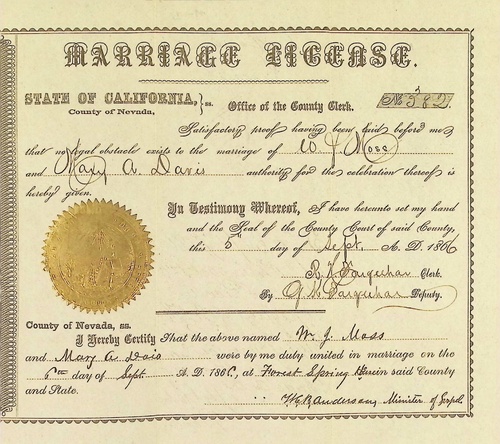 Click to see DR 6 M-73 of Marriage Certificates (DR 6 M)