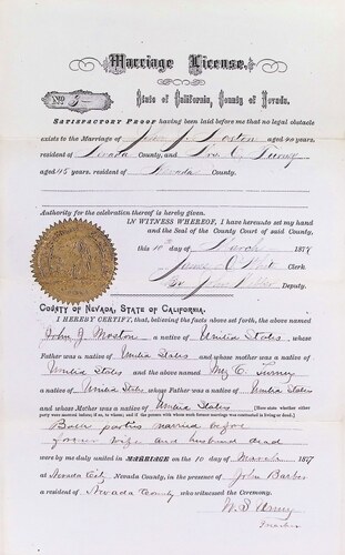 Click to see DR 6 M-74 of Marriage Certificates (DR 6 M)