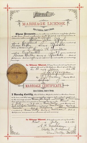 Click to see DR 6 M-76 of Marriage Certificates (DR 6 M)