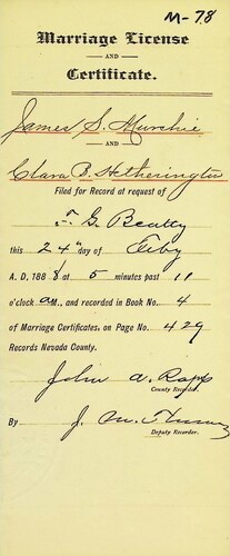 Click to see DR 6 M-78 of Marriage Certificates (DR 6 M)