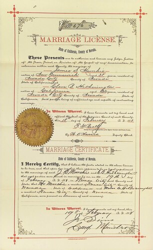 Click to see DR 6 M-78 of Marriage Certificates (DR 6 M)