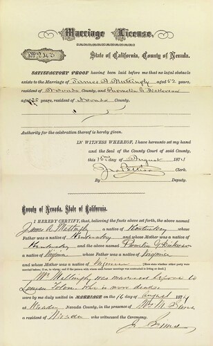 Click to see DR 6 M-82 of Marriage Certificates (DR 6 M)