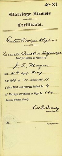 Click to see DR 6 M-83 of Marriage Certificates (DR 6 M)
