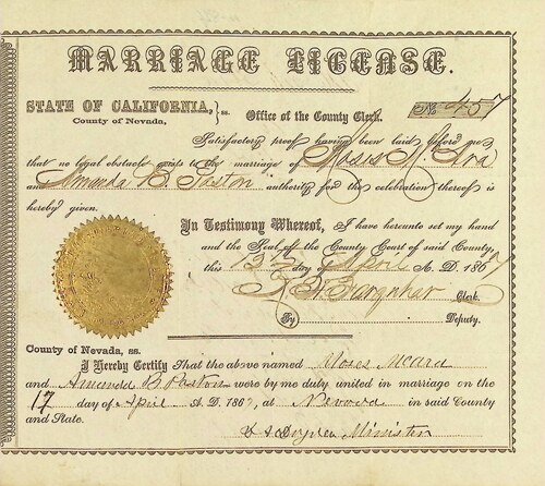Click to see DR 6 M-84 of Marriage Certificates (DR 6 M)