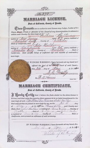 Click to see DR 6 M-91 of Marriage Certificates (DR 6 M)