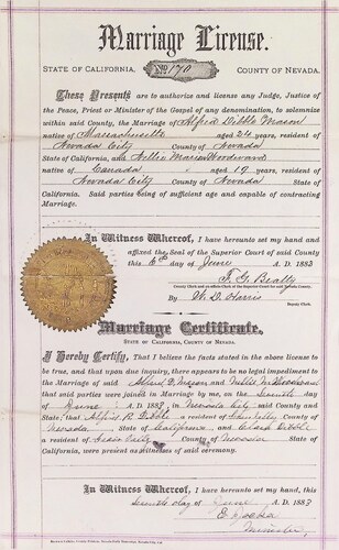 Click to see DR 6 M-93 of Marriage Certificates (DR 6 M)