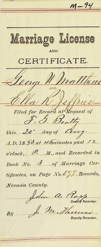 Click to see DR 6 M-94 of Marriage Certificates (DR 6 M)