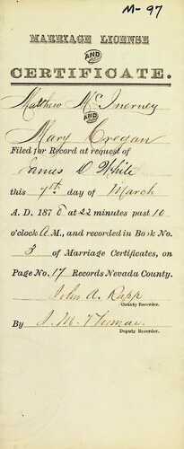 Click to see DR 6 M-97 of Marriage Certificates (DR 6 M)