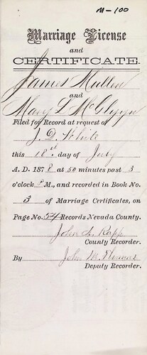 Click to see DR 6 M-100 of Marriage Certificates (DR 6 M)