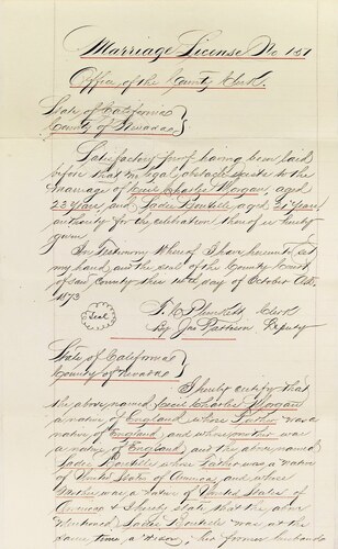 Click to see DR 6 M-103 of Marriage Certificates (DR 6 M)
