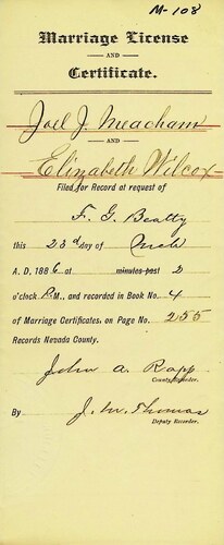 Click to see DR 6 M-108 of Marriage Certificates (DR 6 M)