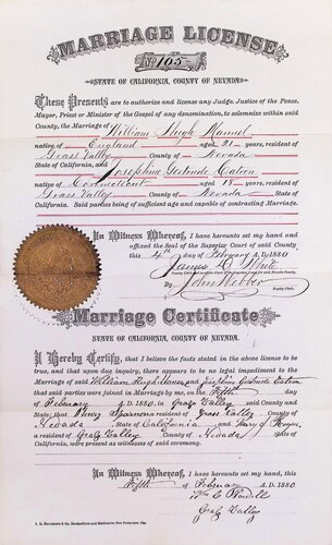 Click to see DR 6 M-116 of Marriage Certificates (DR 6 M)