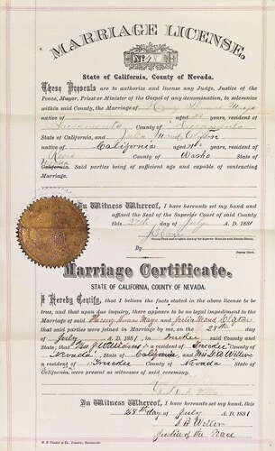 Click to see DR 6 M-122 of Marriage Certificates (DR 6 M)