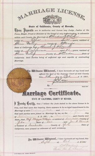 Click to see DR 6 M-123 of Marriage Certificates (DR 6 M)
