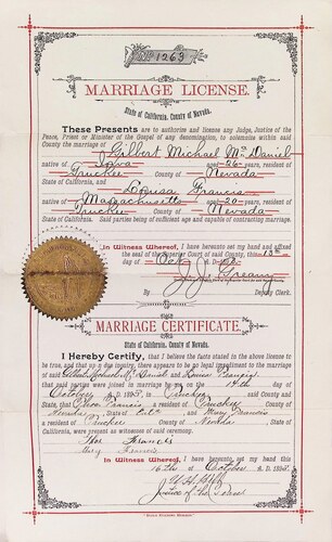 Click to see DR 6 M-126 of Marriage Certificates (DR 6 M)