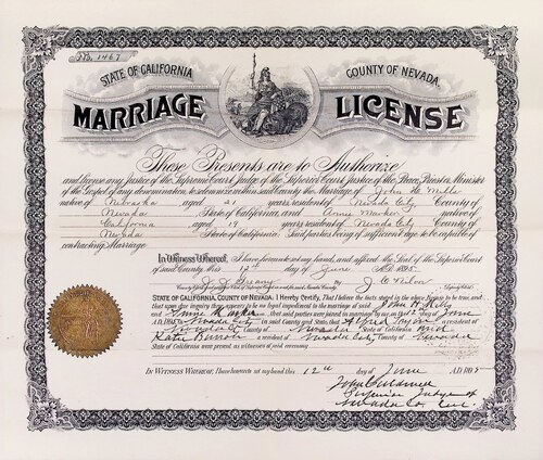 Click to see DR 6 M-127 of Marriage Certificates (DR 6 M)