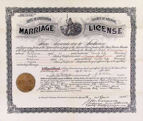 Click to see DR 6 M-128 of Marriage Certificates (DR 6 M)