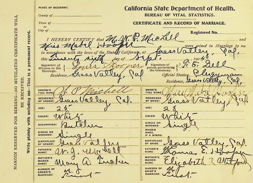 Click to see DR 6 M-134 of Marriage Certificates (DR 6 M)