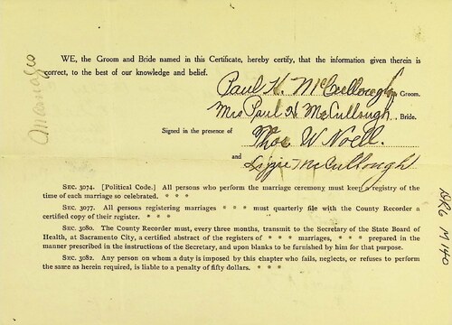 Click to see DR 6 M-140 of Marriage Certificates (DR 6 M)