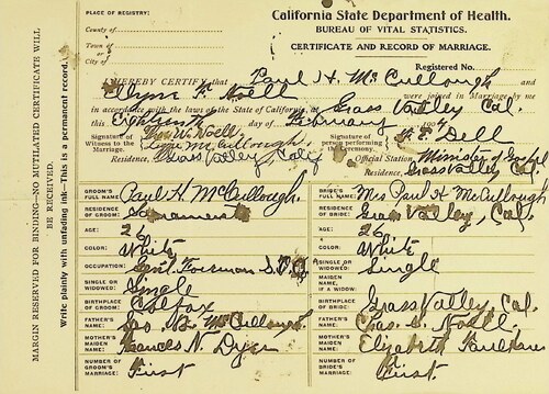 Click to see DR 6 M-140 of Marriage Certificates (DR 6 M)