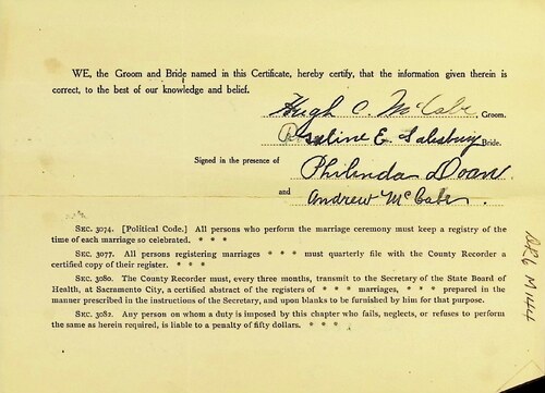Click to see DR 6 M-144 of Marriage Certificates (DR 6 M)