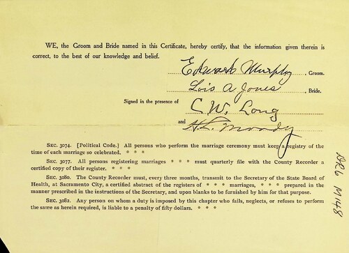 Click to see DR 6 M-148 of Marriage Certificates (DR 6 M)