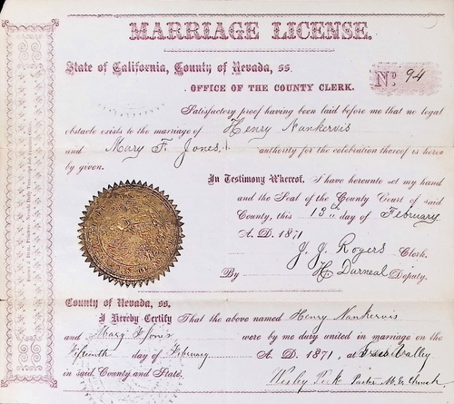 Click to see DR 6 N-1 of Marriage Certificates (DR 6 N)