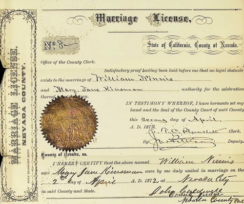 Click to see DR 6 N-8 of Marriage Certificates (DR 6 N)