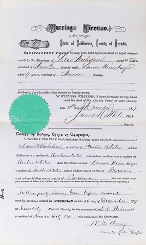 Click to see DR 6 N-10 of Marriage Certificates (DR 6 N)