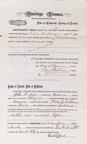 Click to see DR 6 N-15 of Marriage Certificates (DR 6 N)