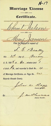 Click to see DR 6 N-17 of Marriage Certificates (DR 6 N)