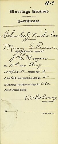 Click to see DR 6 N-19 of Marriage Certificates (DR 6 N)