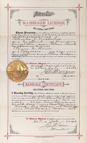 Click to see DR 6 N-19 of Marriage Certificates (DR 6 N)