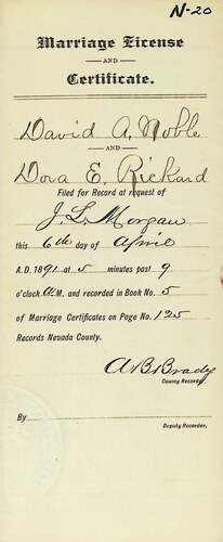 Click to see DR 6 N-20 of Marriage Certificates (DR 6 N)