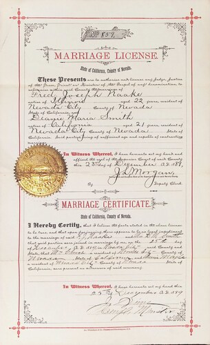 Click to see DR 6 N-22 of Marriage Certificates (DR 6 N)