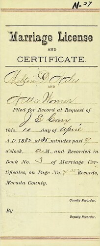 Click to see DR 6 N-27 of Marriage Certificates (DR 6 N)