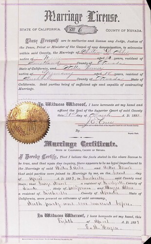 Click to see DR 6 N-27 of Marriage Certificates (DR 6 N)