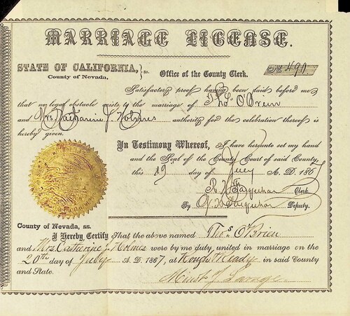 Click to see DR 6 O-1 of Marriage Certificates (DR 6 O)