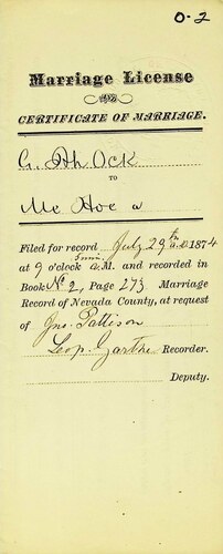 Click to see DR 6 O-2 of Marriage Certificates (DR 6 O)