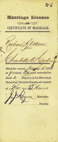 Click to see DR 6 O-6 of Marriage Certificates (DR 6 O)