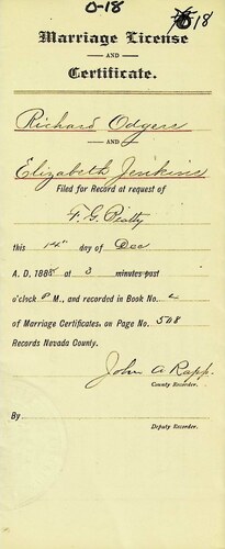 Click to see DR 6 O-18 of Marriage Certificates (DR 6 O)