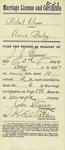 Click to see DR 6 O-23 of Marriage Certificates (DR 6 O)