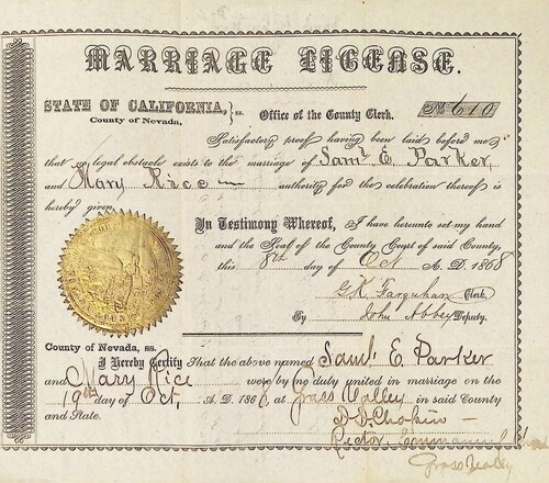 Click to see DR 6 P-6 of Marriage Certificates (DR 6 P)
