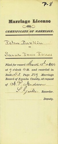 Click to see DR 6 P-8 of Marriage Certificates (DR 6 P)