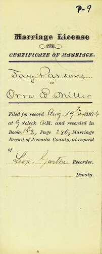 Click to see DR 6 P-9 of Marriage Certificates (DR 6 P)