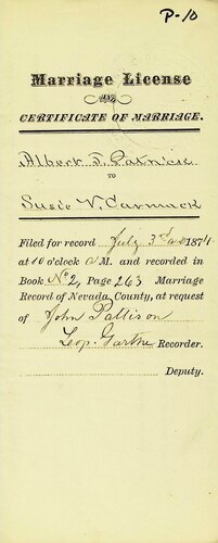 Click to see DR 6 P-10 of Marriage Certificates (DR 6 P)