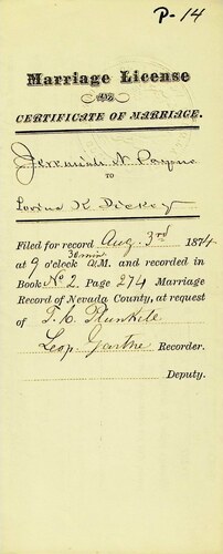 Click to see DR 6 P-14 of Marriage Certificates (DR 6 P)